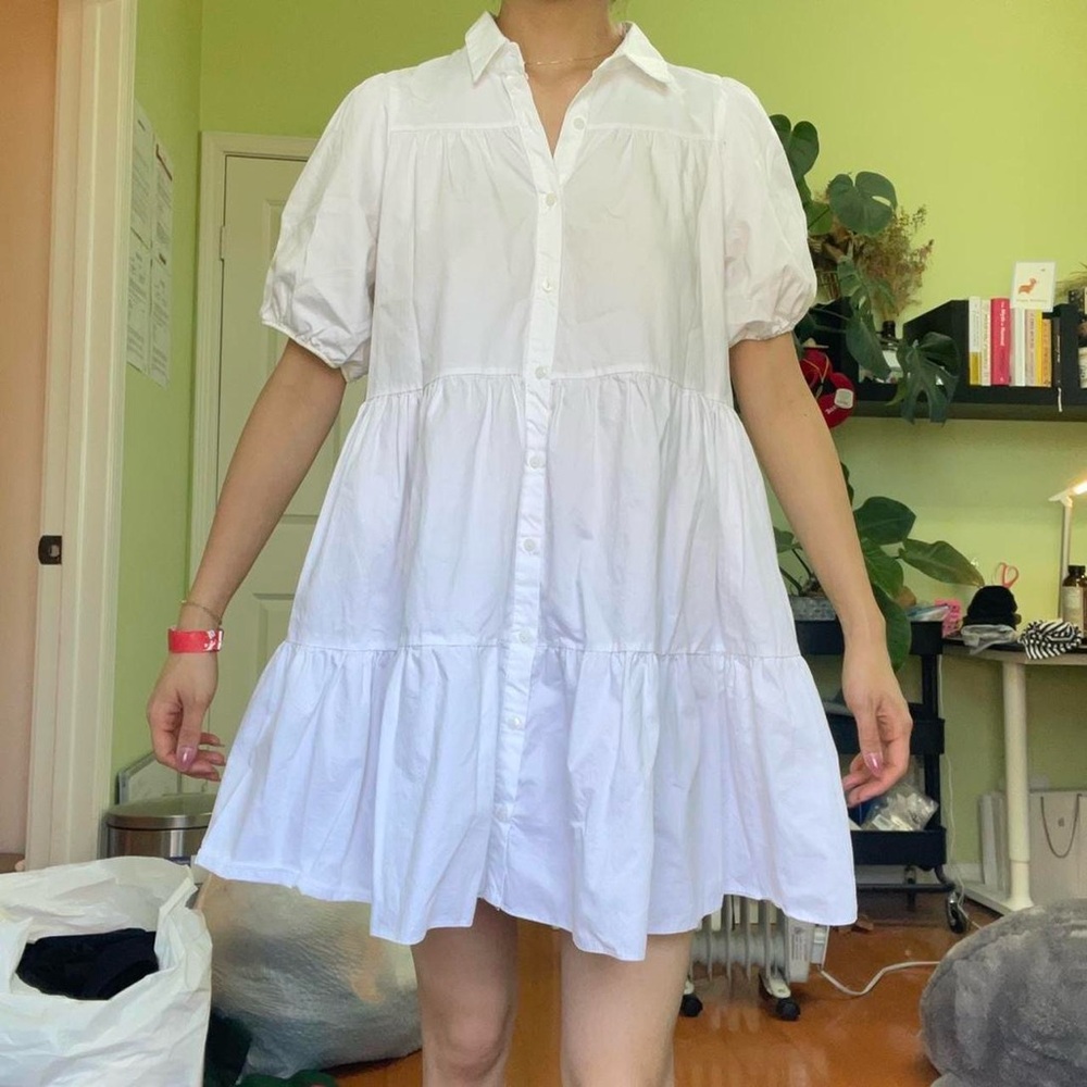 ZARA white Voluminous Dress
